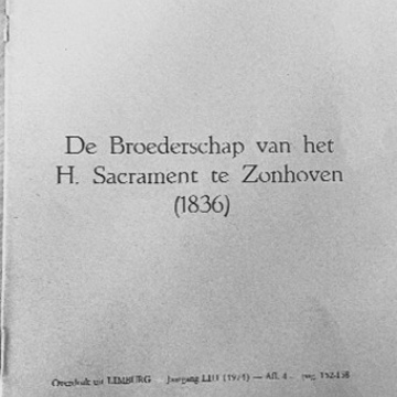 De Broederschap van het H. Sacrament te Zonhoven (1836)